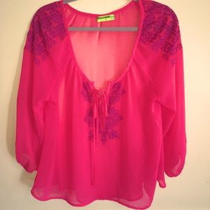 Fresh Brewed -Boho Lace Front Top